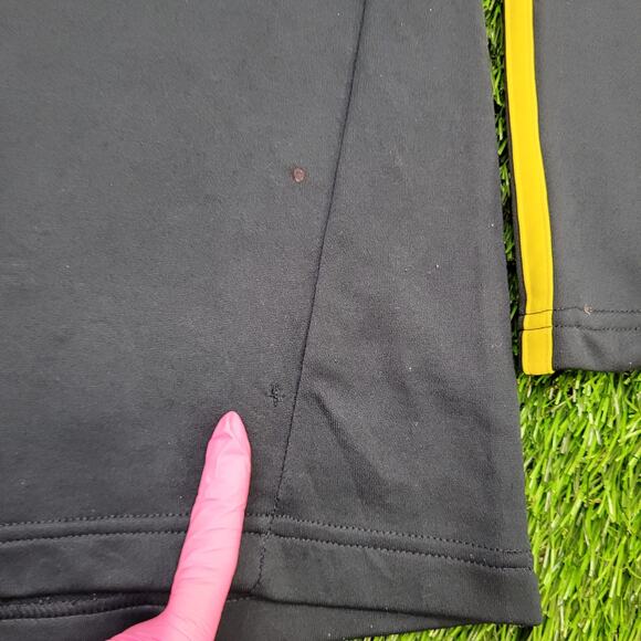 ADIDAS Trefoil 1/4 Zip Jacket Large 22x28 Navy Yellow Trim - Picture 8 of 16